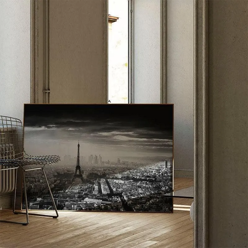 Paris In Camera Film Canvas Wall Painting - Black Frame media 3