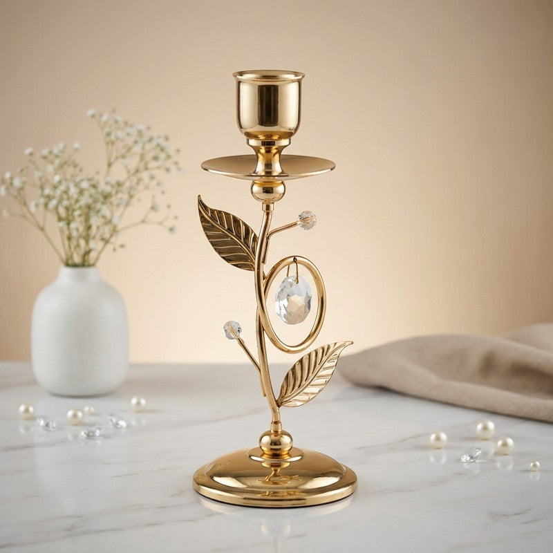 Petal Tower 24K Gold Plated Mild Steel Candle Holder
