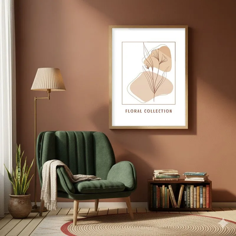 Soft Petals Canvas Wall Painting With Brown Frame media 6