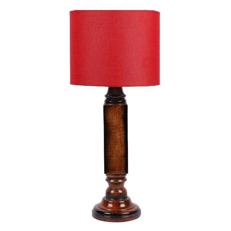 Rosa Raul Fabric Table Lamp - Red,Brown media 4