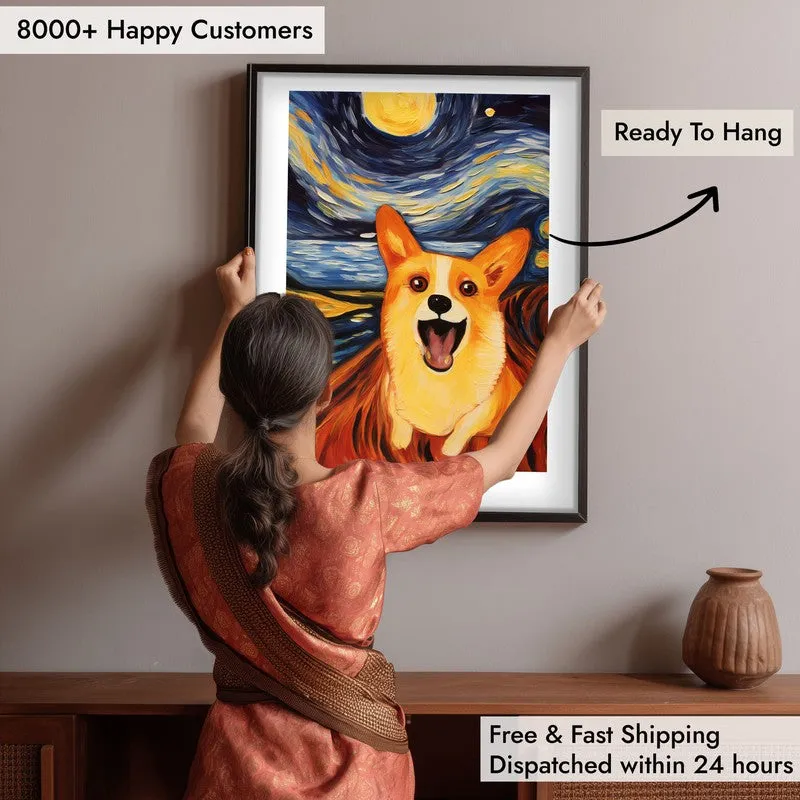 Dog's Scream Archival Canvas Wall Art - Black Frame media 6