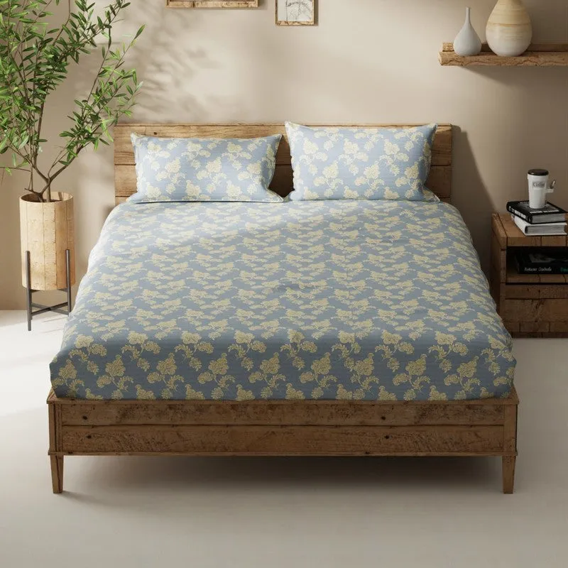 Lorven Fitted Bedsheet (Blue) - 115 GSM media 3