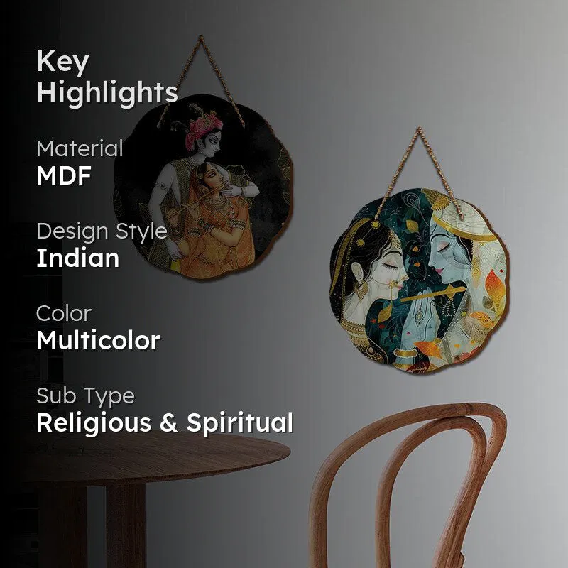 Radhe Shyam Wood MDF Wall Hanging - Set Of Two media 2