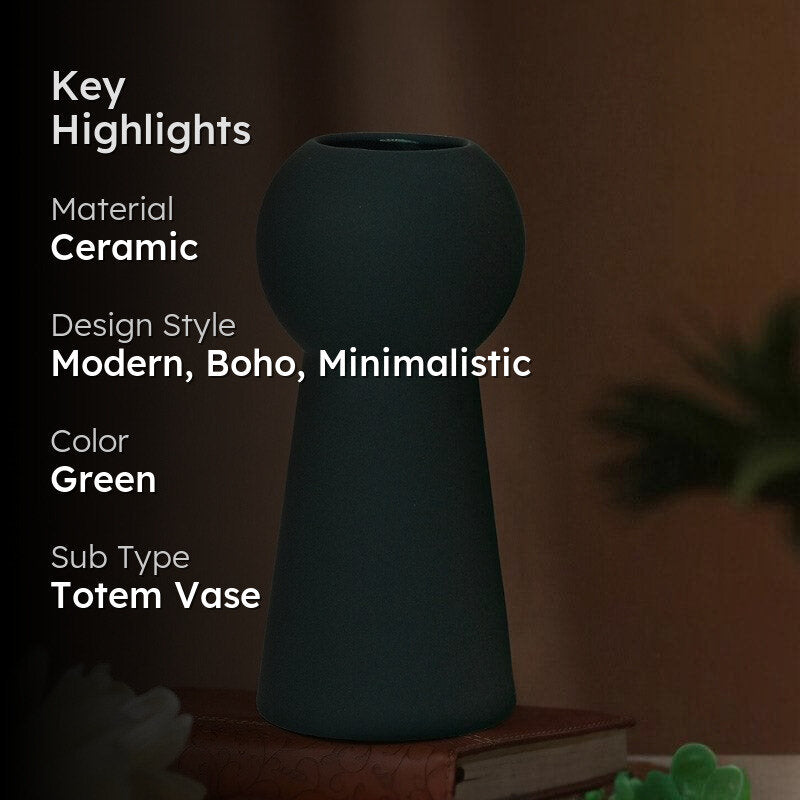 Zircon Ceramic Vase - Green media 2