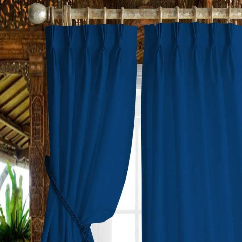 Esme Triple Pinch Pleat Medium Width Curtain - Royal Blue media 1