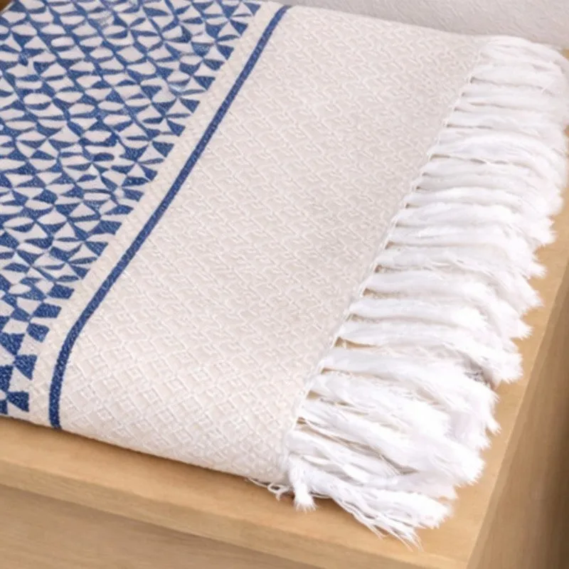 MosacStrip Cotton Hand & Bath Towel (Navy) - Set of Two media 5