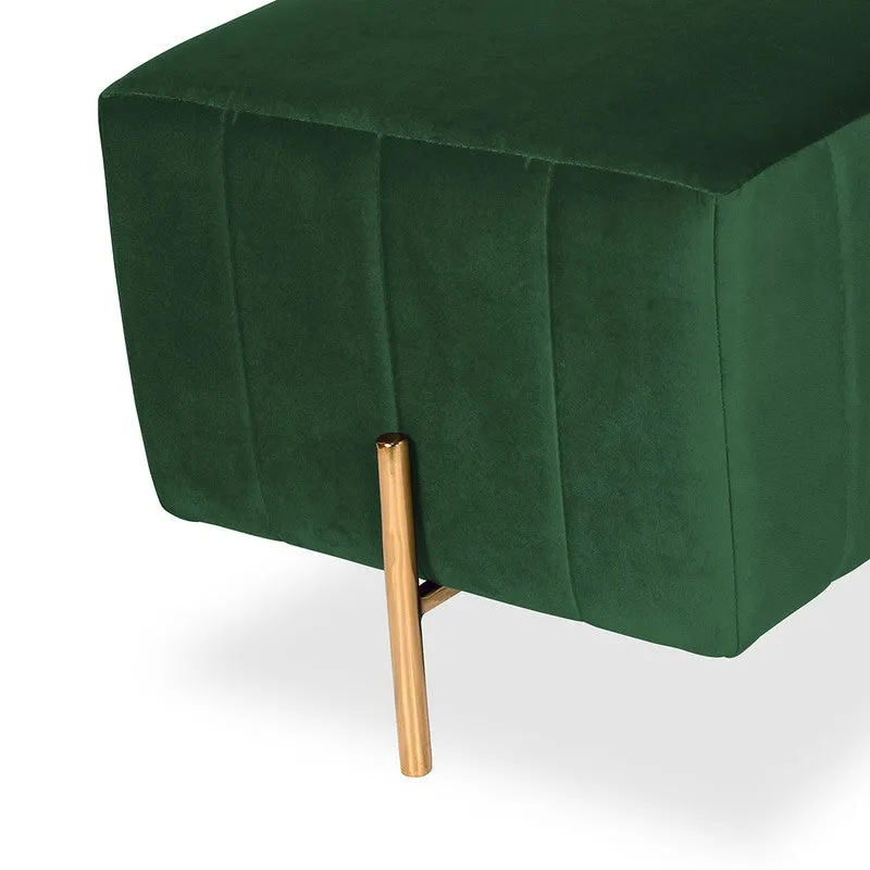 Zevion Softara Ottoman - Green & Gold media 6