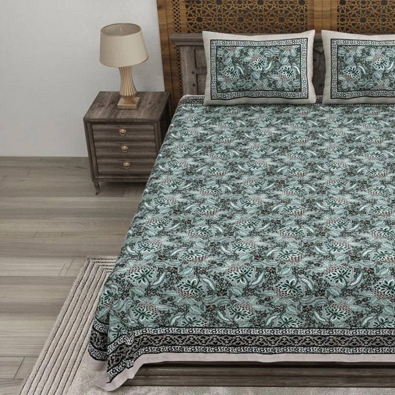 Shapeza Cotton Bedsheet (Green) - 240 TC media 3