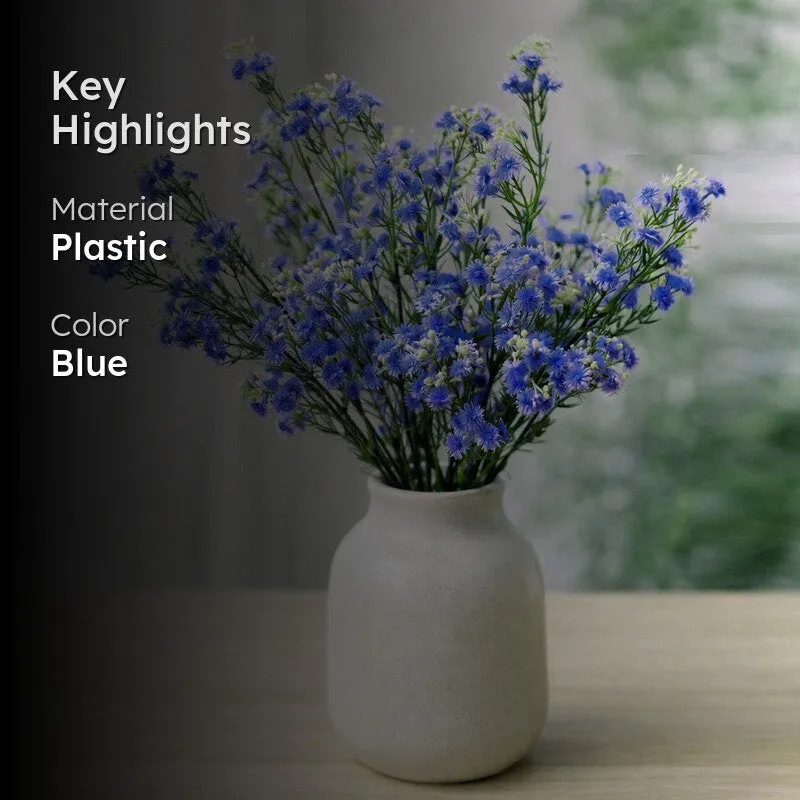 Aurevine Artificial Silk Faux Flowers (Blue,1.16 feet) - Set Of Two media 2