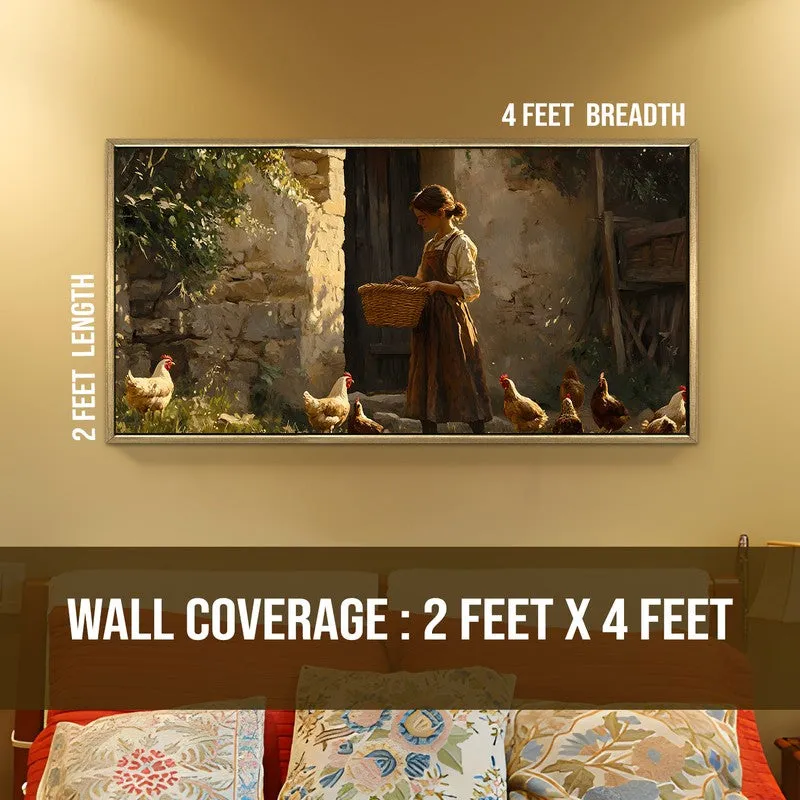 Henscape Canvas Wall Painting With Frame media 8