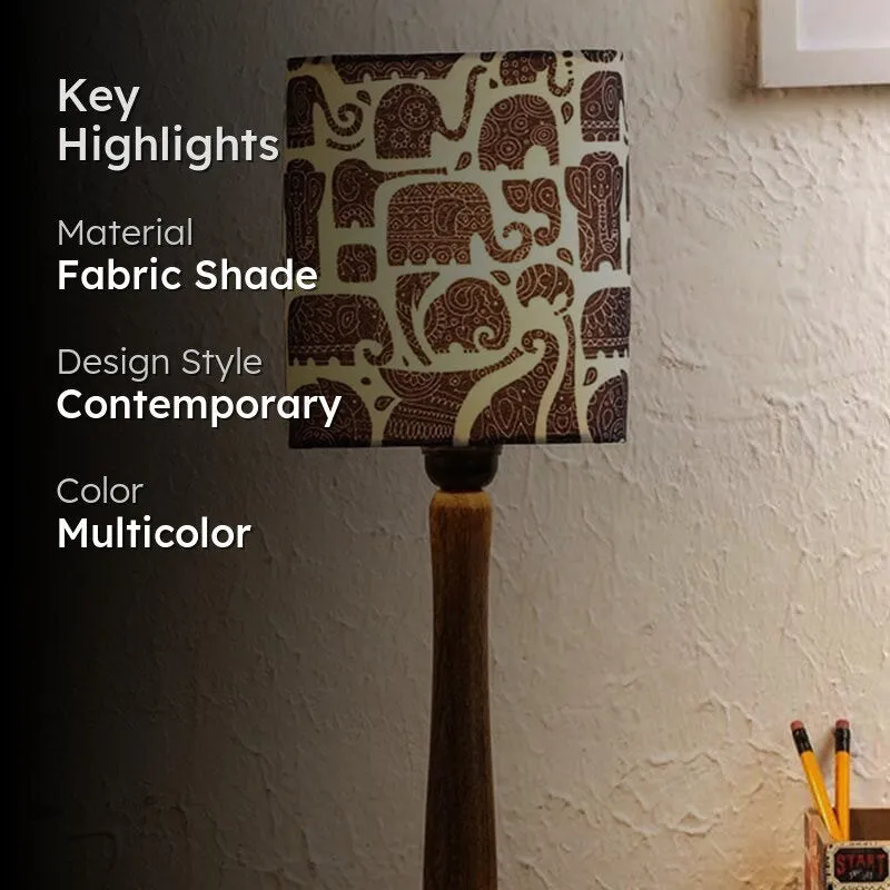 Cute Elephants Fabric Table Lamp - Multicolor media 2
