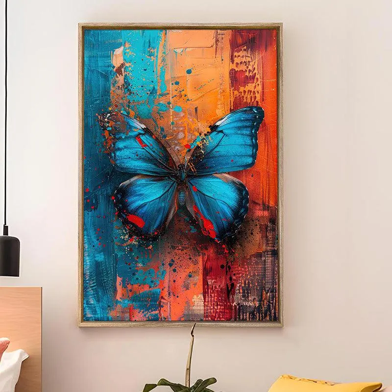Butterfly Waltz Canvas Modern Wall Art With Frame media 2