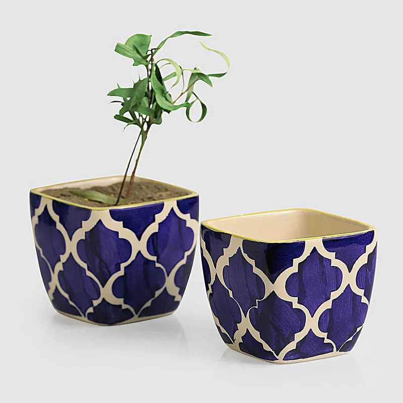 Moroccan Dream Handpainted Planter - Set Of Two media 3