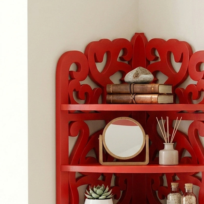 Alderidge Corner Floating Shelf - Red media 3