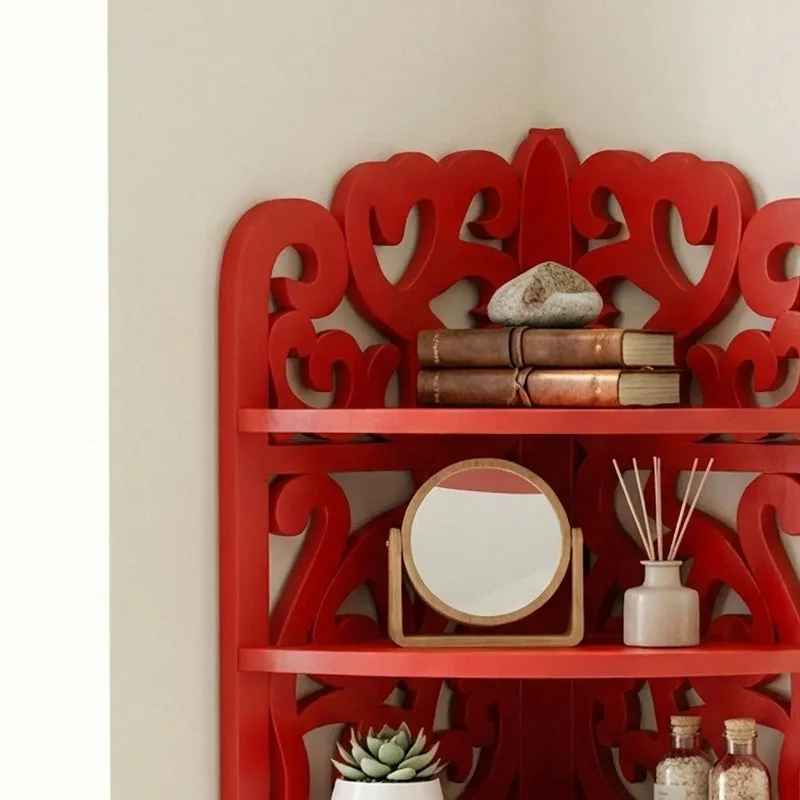 Alderidge Corner Floating Shelf - Red media 3