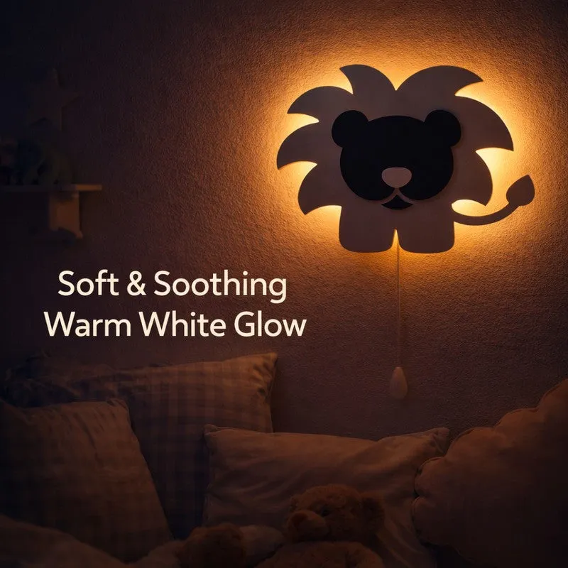 Silenor Lion Battery Operated MDF Wall Lamp - White media 5