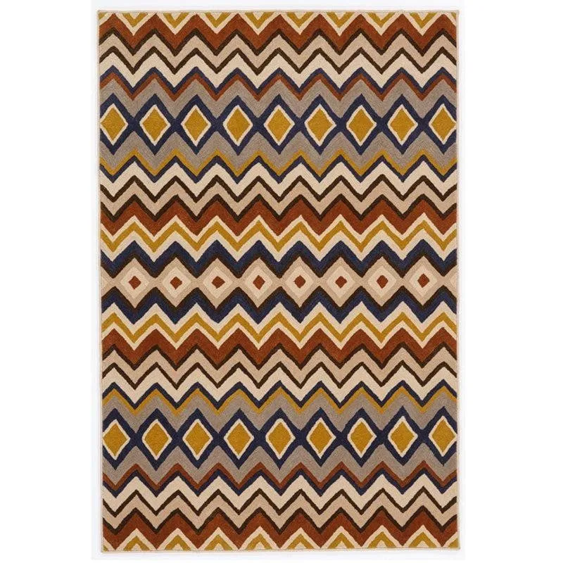 Shelob Hand Tufted Geometric Wool & Nylon Carpet - Rust Brown media 1