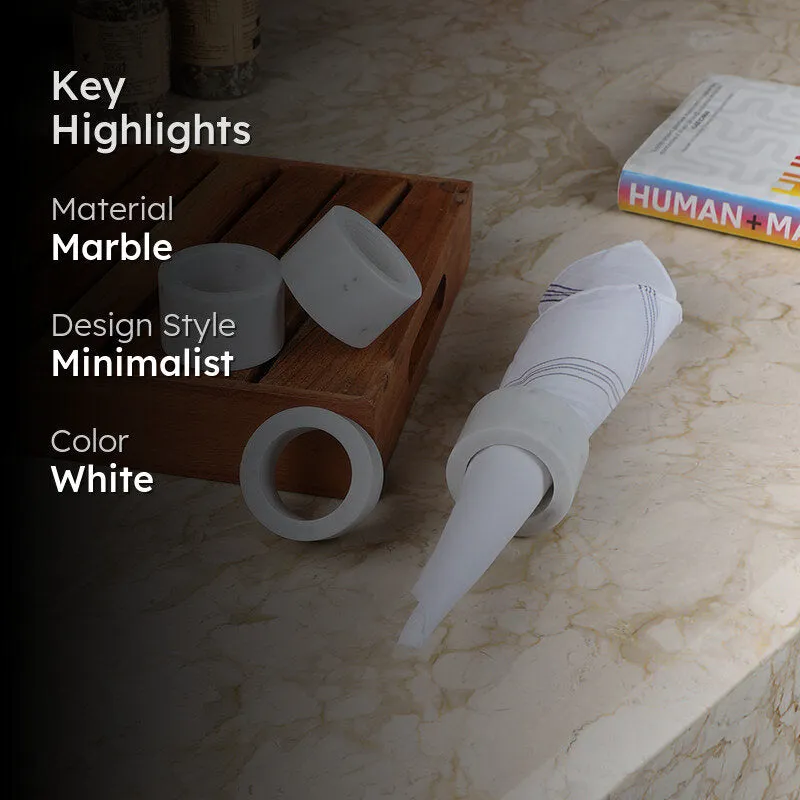 Rosetta Marble Napkin Ring - Set Of Four media 2