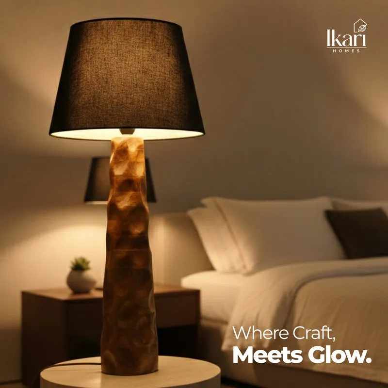 Sculpted Black Mango Wood Floor Lamp media 10