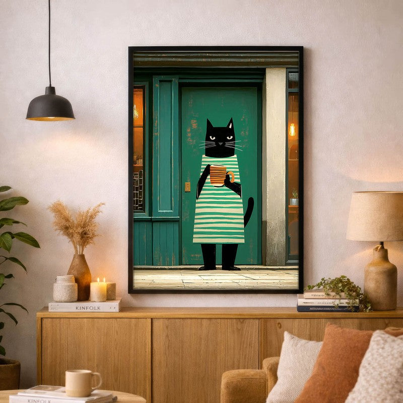 Paws & Brew Wall Painting With Frame
