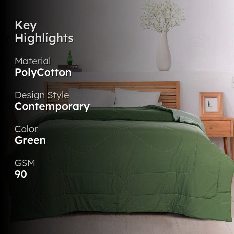 Lush Slumber Reversible Comforter (Green)  90 GSM media 2