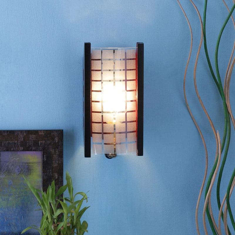 Checkered Clad Glass Wall Lamp