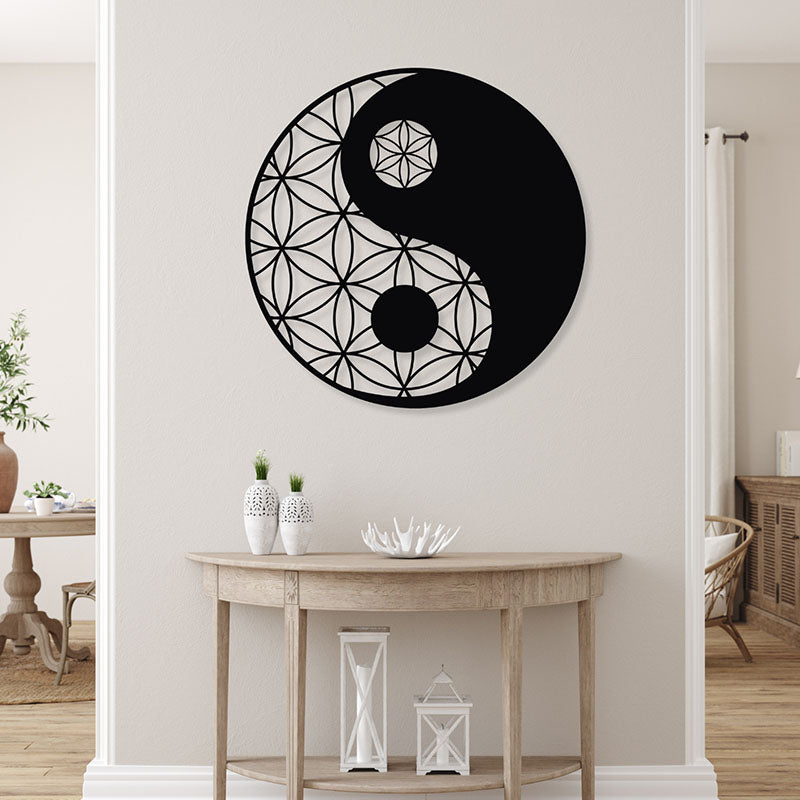 Yin Yang Black Iron Wall Accent