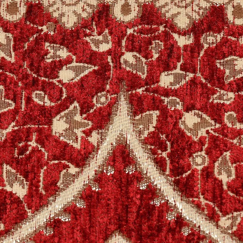 Petite Leaves Chenille Sofa Cover - Maroon media 8
