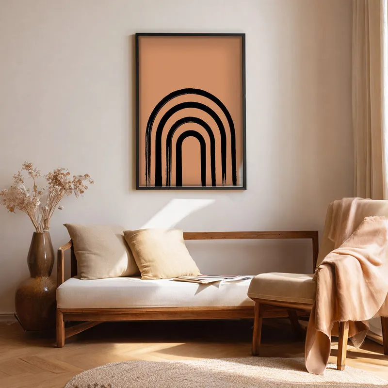 Linear Zen Canvas Wall Painting With Black Frame media 1