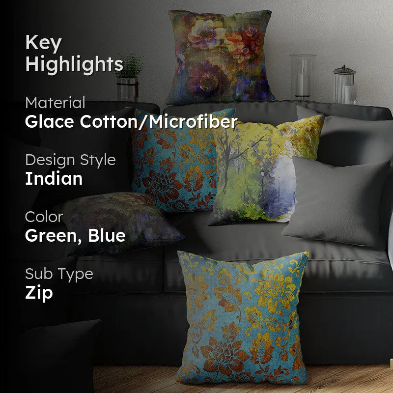 Aurum Gardens Printed Cushion Cover Set - Set Of Five media 2
