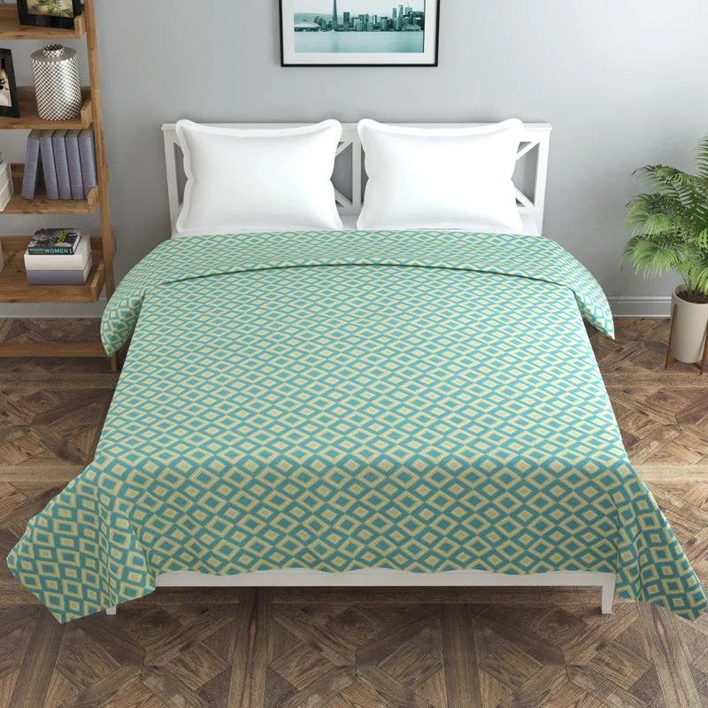 Sublime Sandstone Geometric Cotton Duvet Cover (Green) - 210 TC media 3