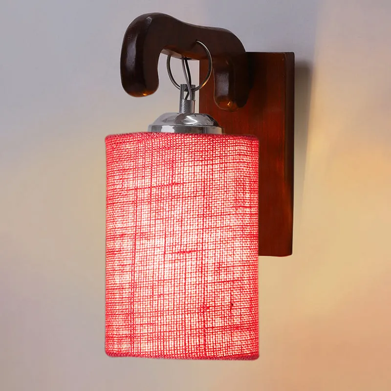 Klarion Jute & Wooden Wall Lamp - Red media 4