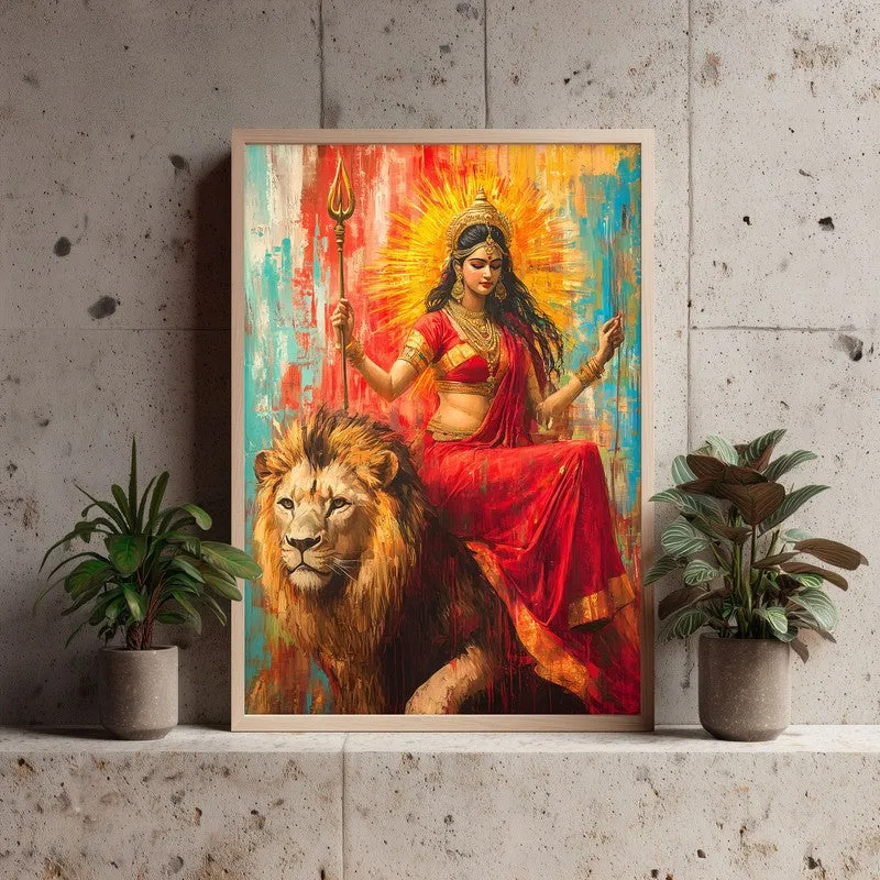 Vanagopala Spiritual Archival Paper Wall Painting - Natural Brown Frame media 4