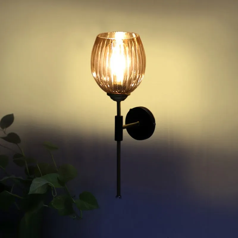 Golden Amber Glass Wall Lamp media 5