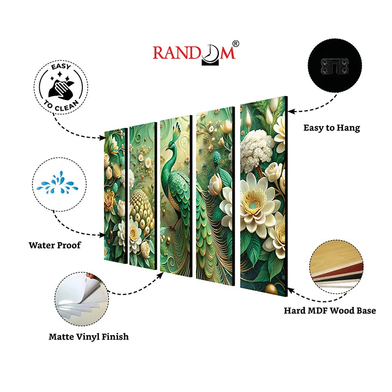 Ethereal Mayura Canvas Wall Art - Set Of Five media 6
