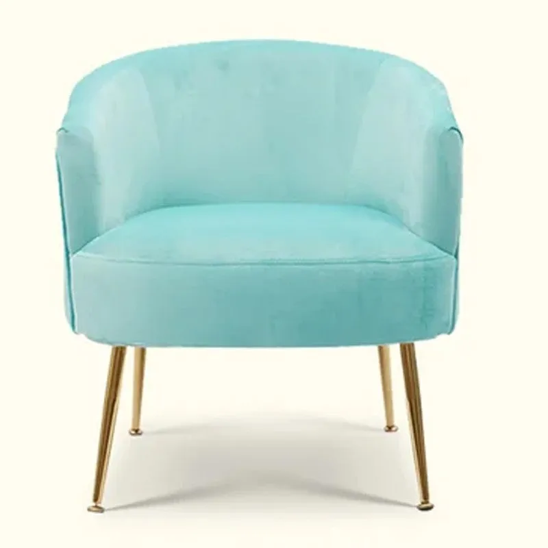 Bloomra Neem Wood Accent Chair - Blue media 4