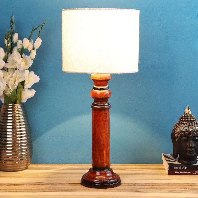 Urbane Cassini Fabric Table Lamp - White,Brown media 3