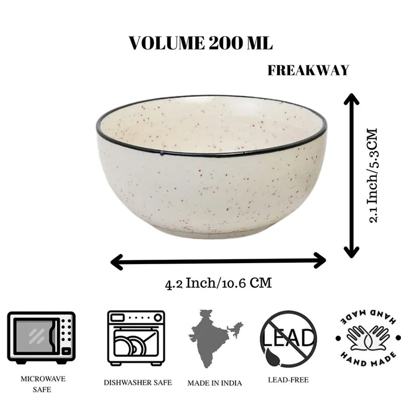 Annapurna Ceramic Snack Bowls (White, 200 mL Each) - Set Of Six media 9