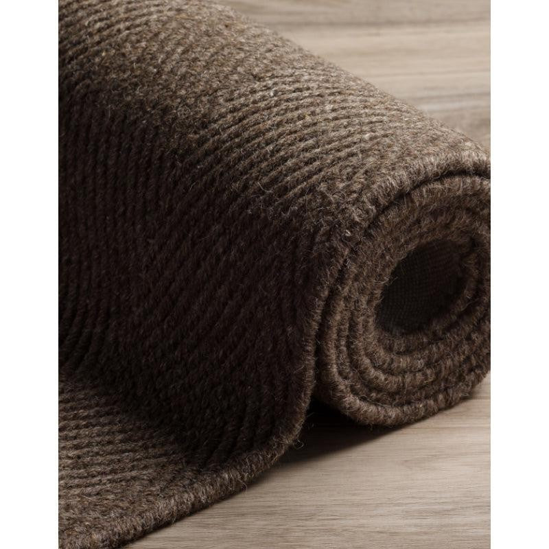 Handloom Hand Loomed Haven Wool Rug - Dark Brown media 4