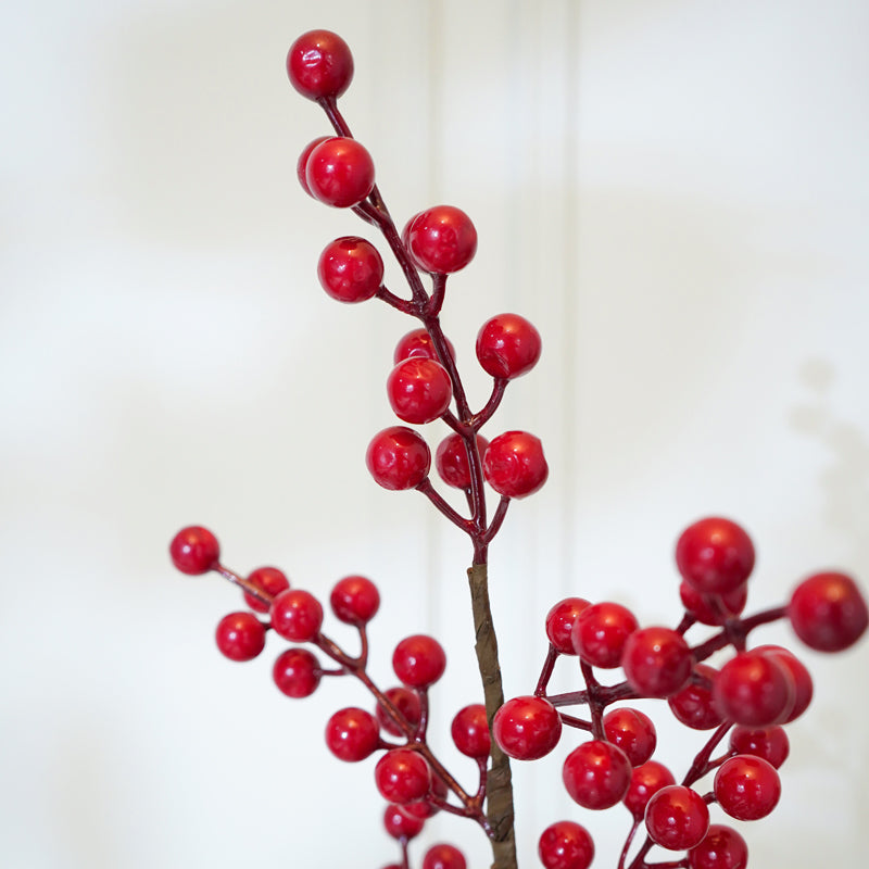 Faux Cherry Blossom Flower Stick (Red) - 32 CM media 4