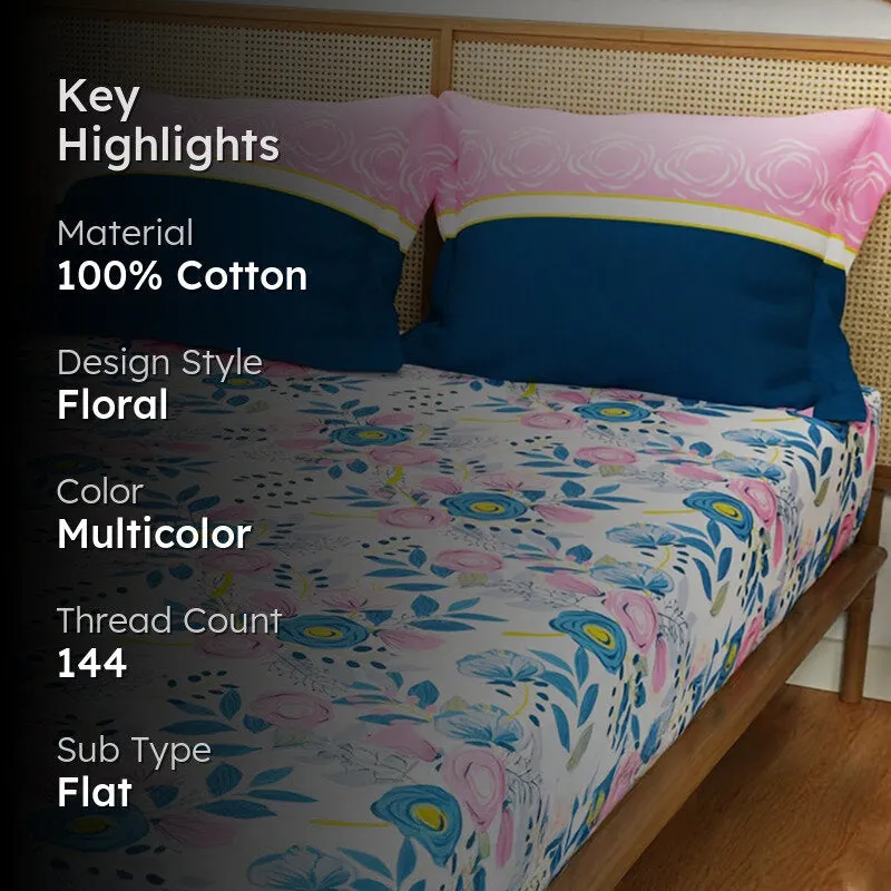 Urban Space Florette Cotton Bedsheet - 144 TC - 2