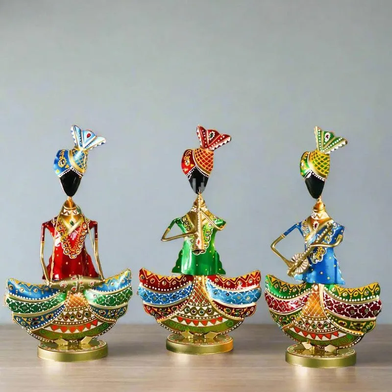 Handcrafted Folk Musician Showpiece - Set Of Three media 3