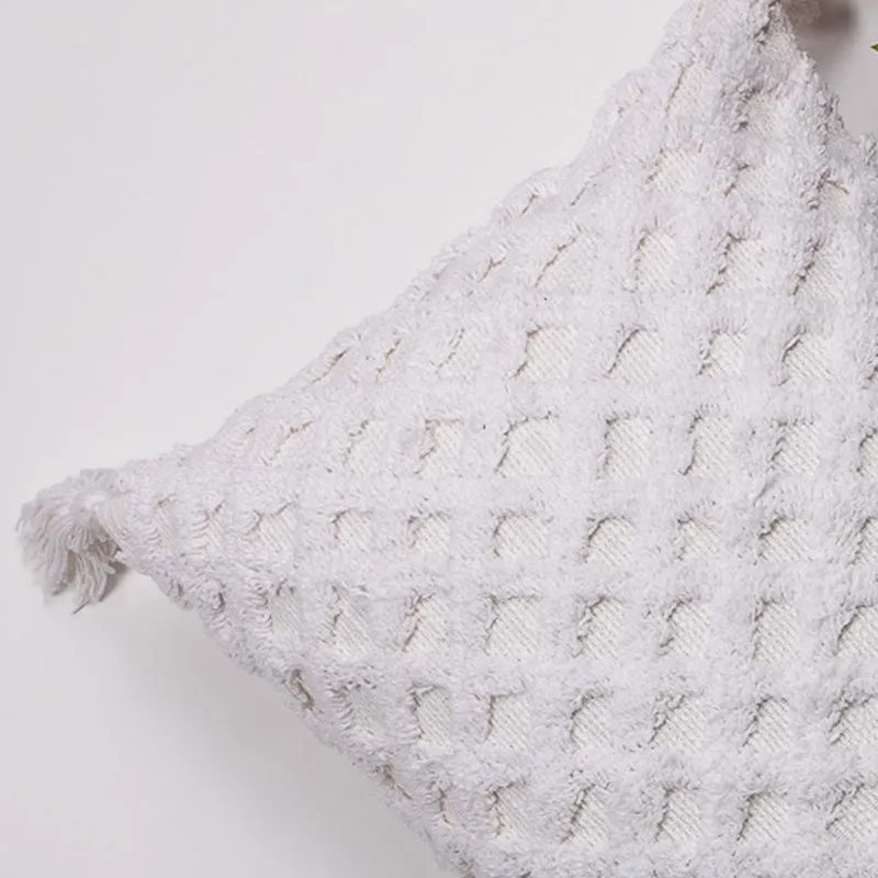 Nomad Notch Tufted Cushion Cover - White media 5