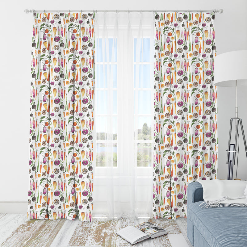 Veggie Print Translucent Curtain - Set Of Two media 3