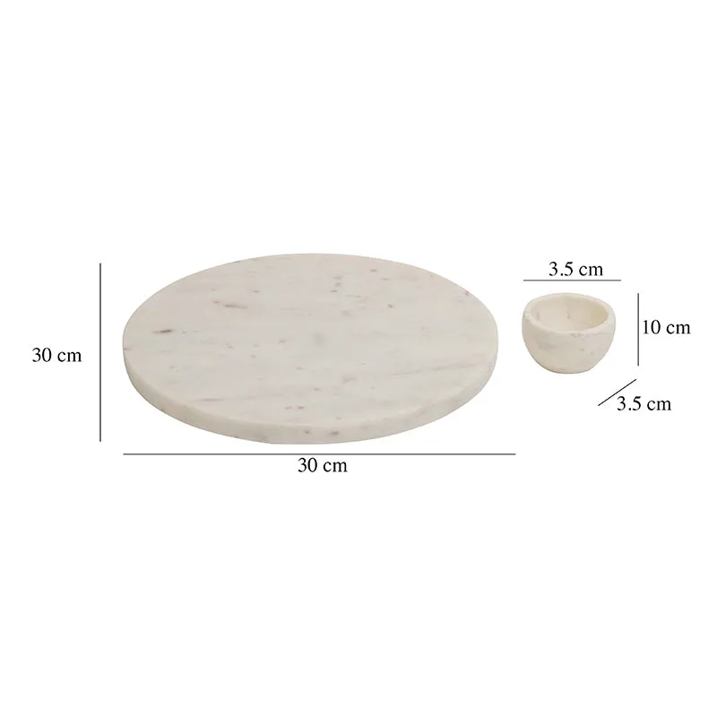 Marvella Round Marble Serving Platter With Bowl (50 ML) - Two Piece Set media 6