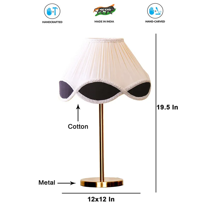 Terra Light Cotton & Metal Table Lamp - White,Gold media 4