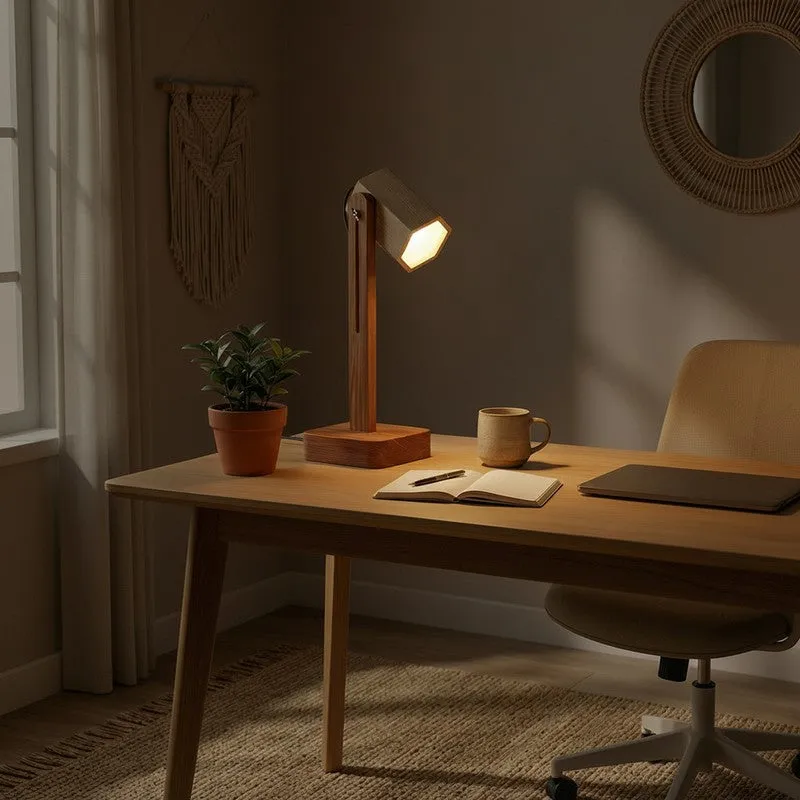 SoftCore Wooden Table Lamp - Brown media 1