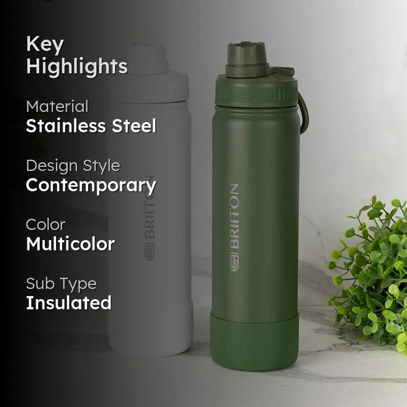 Quench Chic Hot & Cold Thermos Water Bottle (White & Green, 750 mL Each) - Set Of Two media 2