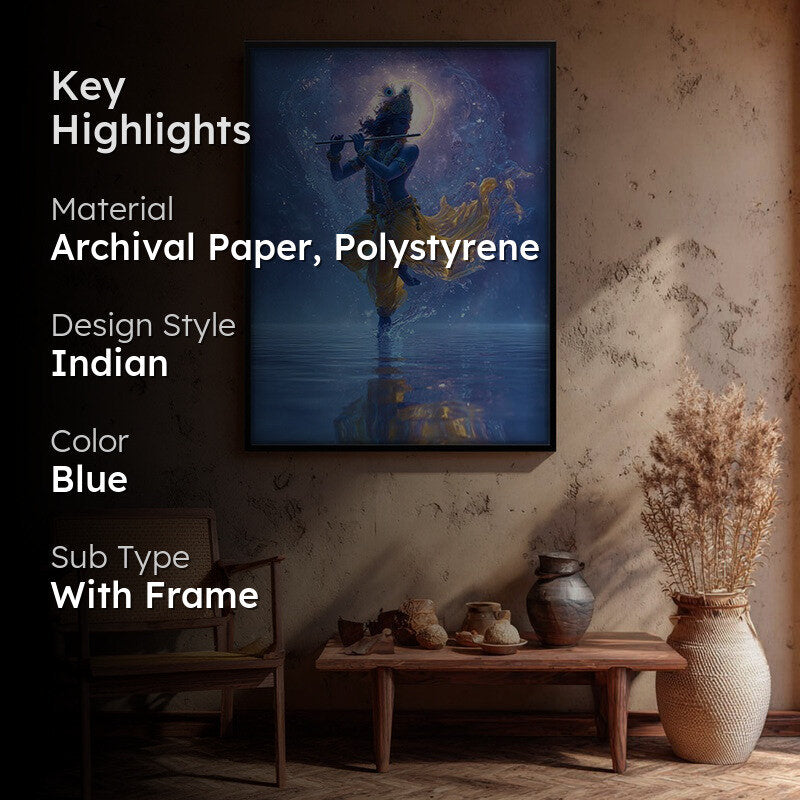 Cosmic Glow Sri Krishna Archival Paper Wall Art media 2