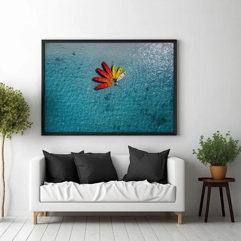 The Flower Canvas Wall Painting - Black Frame media 3